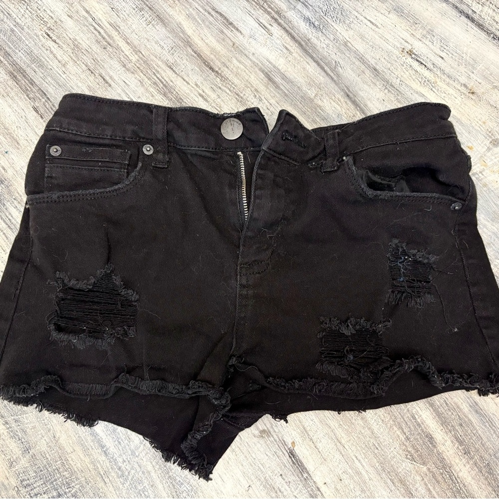 STS Blue Black Distressed Women's Denim Shorts